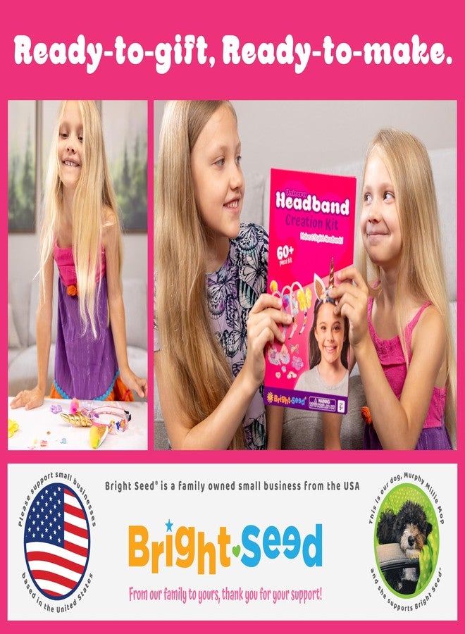 Bright Seed Headband Making Kit for Girls, Make Your Own Fashion Headband, Girl Accessories Ages 5-12, DIY Arts & Crafts, DIY Hair Accessories Set, Birthday Gifts for Girls 5 6 7+ Years Old, Gift Ideas Unicorn - Image 5